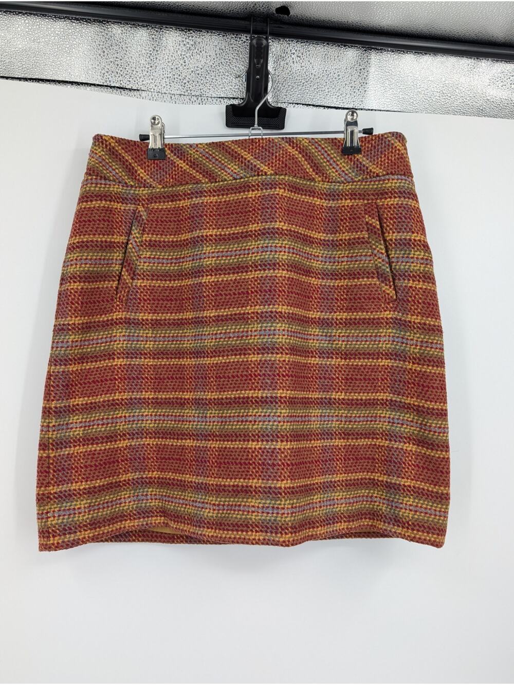 Talbots 6P Wool Plaid Skirt Preppy Dark Academia Career Office Tweed Schoolgirl